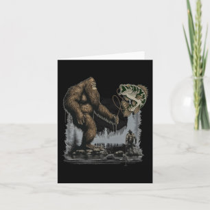 Bigfoot Fishing Funny Sasquatch Fish Kort
