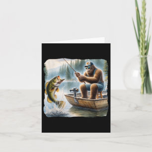Bigfoot Fishing Funny Sasquatch Summer B Fisherman Kort