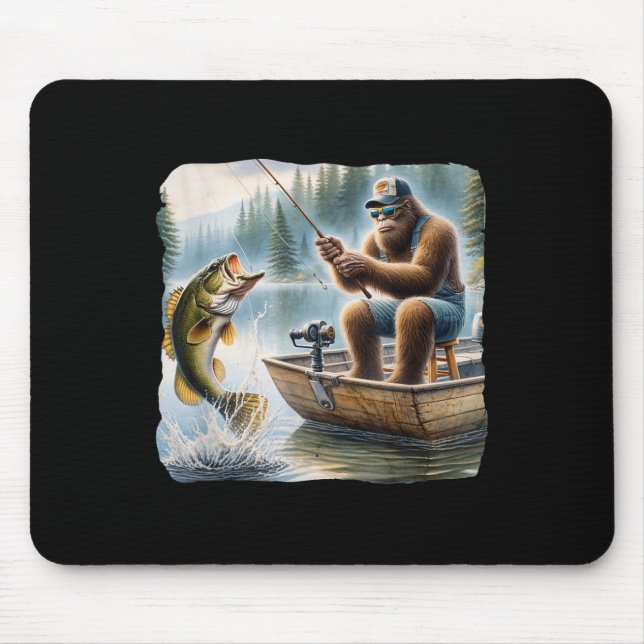 Bigfoot Fishing Funny Sasquatch Summer B Fisherman Musmatta (Framsidan)