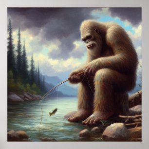Bigfoot-fiske Poster