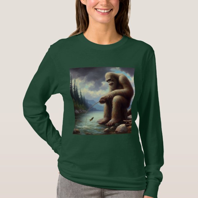 Bigfoot-fiske T Shirt (Framsida)