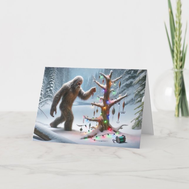 BIGFOOT FISKEUTFLYKT - JULGRAN HELGKORT (Framsida)