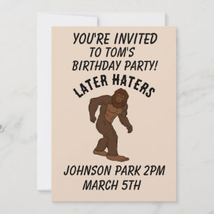 BIGFOOT FÖDELSEDAGSFEST ANPASSNINGSBAR INVITATIONS INBJUDNINGAR
