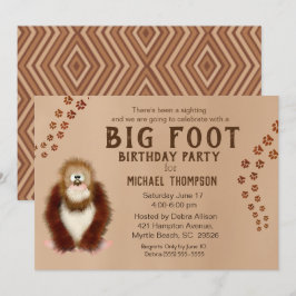 Bigfoot Födelsedagsfest inbjudan