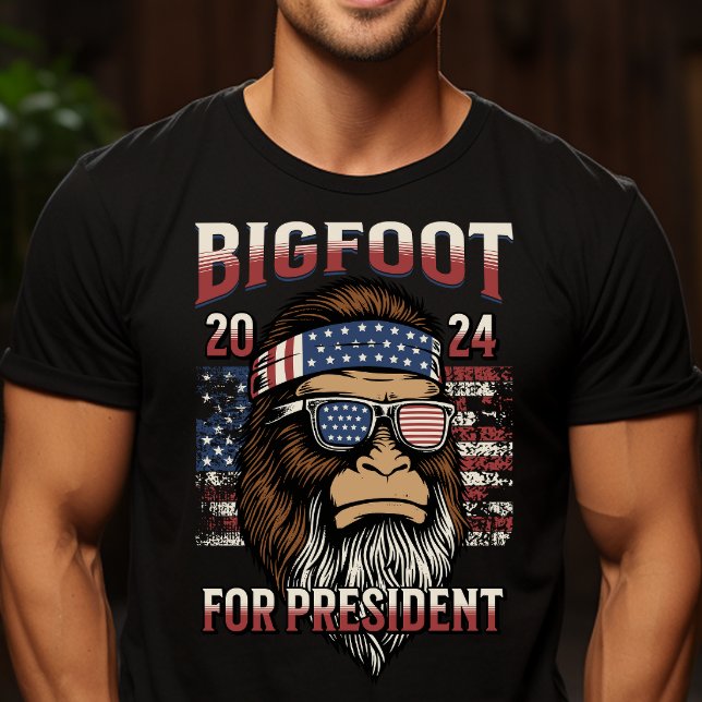 Bigfoot för ordförande Funny T Shirt (Bigfoot for President Funny Political T-shirt)