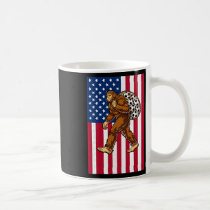 Bigfoot Fotboll Usa Flagga Rolig Patriotisk Sasqua Kaffemugg