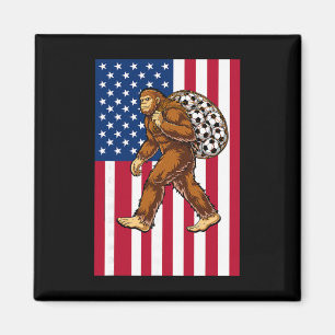 Bigfoot Fotboll Usa Flagga Rolig Patriotisk Sasqua Magnet