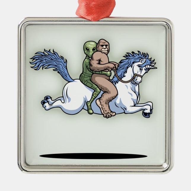 Bigfoot främling, Unicorn Julgransprydnad Metall (Framsidan)