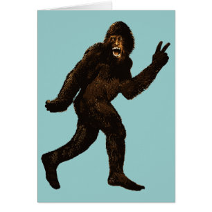 Bigfoot fredstecken hälsningskort