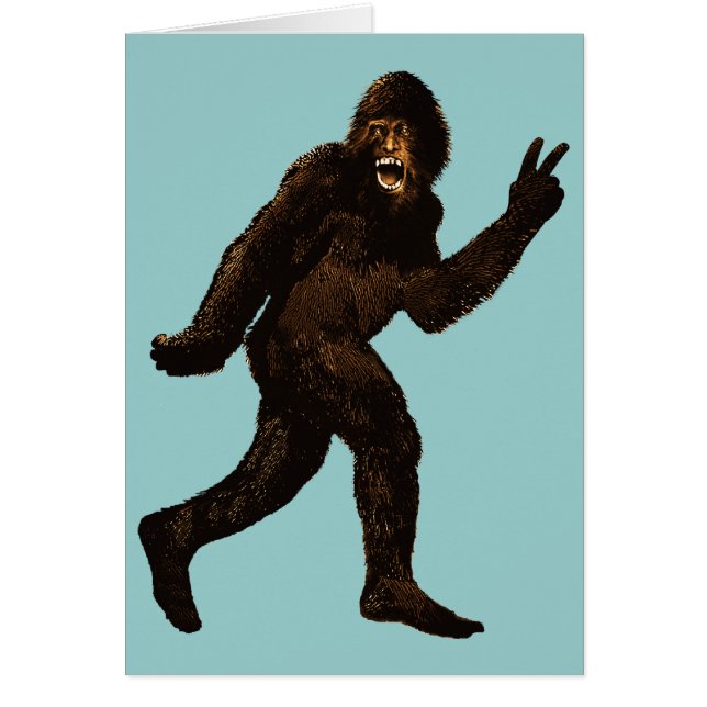 Bigfoot fredstecken hälsningskort (Framsidan)
