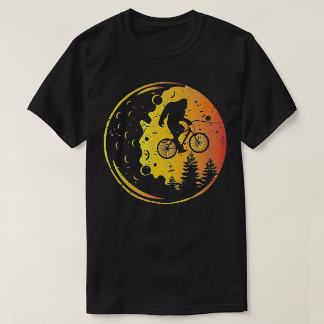Bigfoot Fullmoon Funny Bicycle Sasquatch Manar Kid T Shirt (Design framsida)