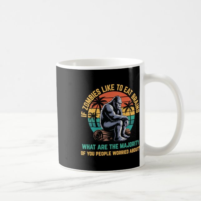 Bigfoot Funny Sasquatch Zombies Horror Älskare Kaffemugg (Höger)