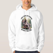 Bigfoot Funny Social Avstånd Joke Hoodie