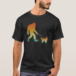 Bigfoot Gående Shih Tzu Rolig Sasquatch Husdjur Hu T Shirt
