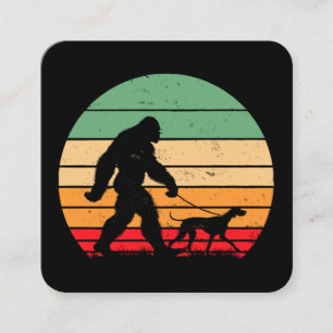 Bigfoot Gående Tysk Korthårig Pointer Hund Vin Fyrkantigt Visitkort