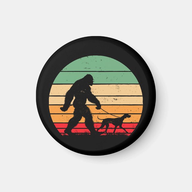 Bigfoot Gående Tysk Korthårig Pointer Hund Vin Magnet (Framsidan)