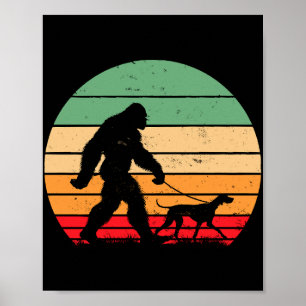Bigfoot Gående Tysk Korthårig Pointer Hund Vin Poster