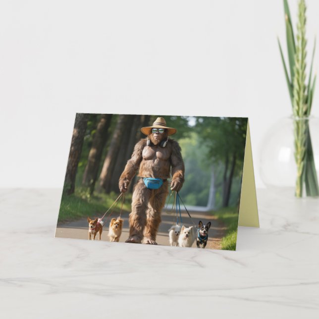 Bigfoot Går Hund Kort (Framsida)
