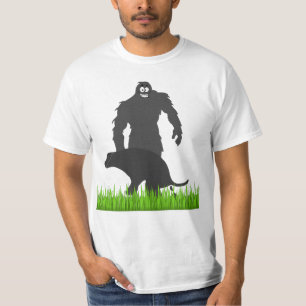 Bigfoot går på hans Hund T Shirt