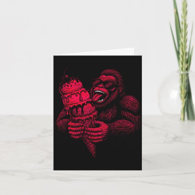 Bigfoot glassälskare retro sommar rolig kryptid kort (Framsida)