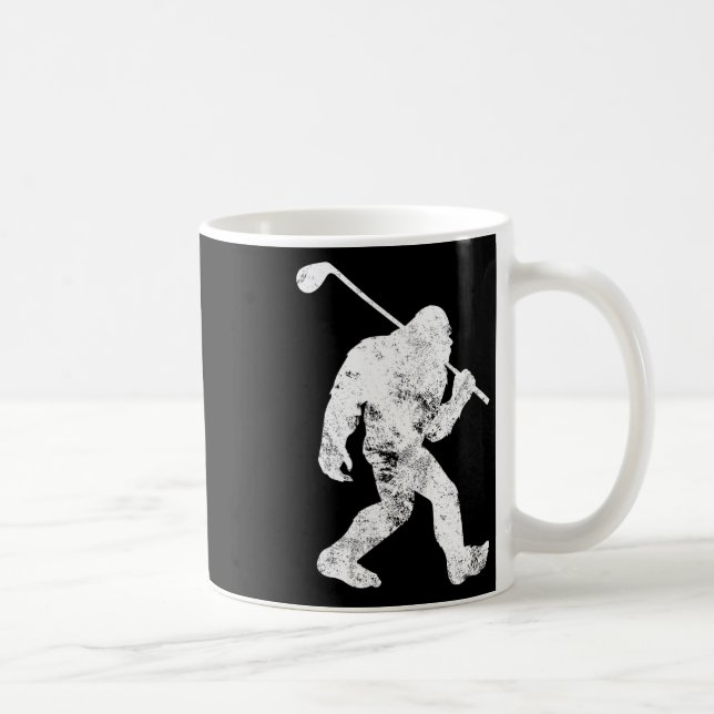 Bigfoot Golf Golfer Vintage Sasquatch Funny Manar  Kaffemugg (Höger)