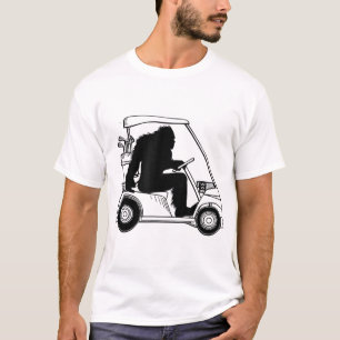Bigfoot Golf Sasquatch Driving Golf Cart Apparel T Shirt