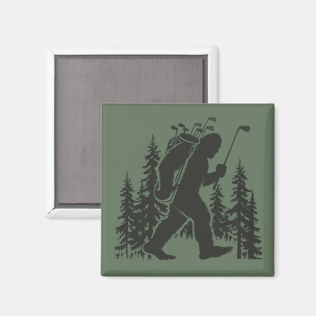 Bigfoot Golfare Träd Rolig Sasquatch Golf Golf Magnet (Front/Back)