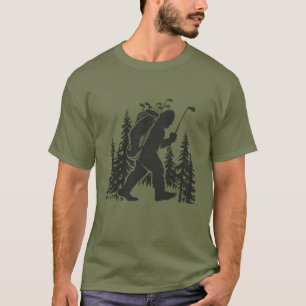 Bigfoot Golfare Träd Rolig Sasquatch Golf Golf T Shirt