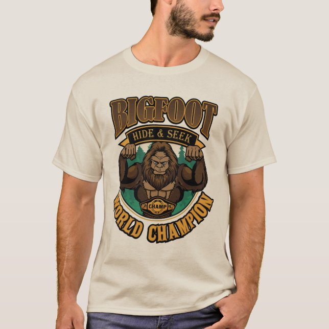 Bigfoot Göm och Seek Champion T-Shirt (Framsida)