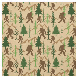 Bigfoot Gömmer i Forest Sasquatch Patternt Tyg
