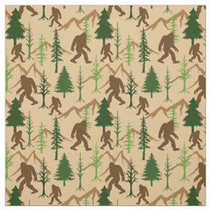 Bigfoot Gömmer i Forest Sasquatch Patternt Tyg