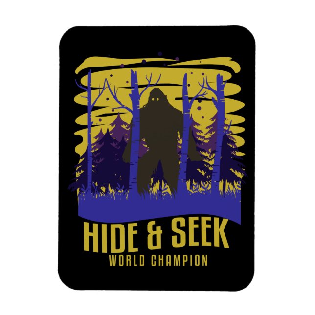Bigfoot Gömmer och söker Champion Sasquatch Believ Magnet (Vertikal)