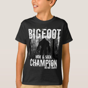 Bigfoot gömmer och söker mästare t shirt