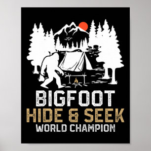 Bigfoot Gömmor Och Sök Världsmästare Rolig Bigfoot Poster