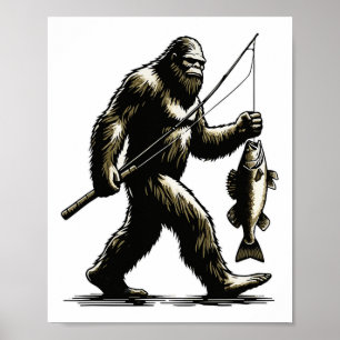 Bigfoot Gös Jakt Fiskare Sasquatch Gös F Poster