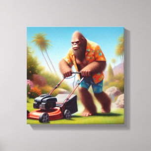 Bigfoot Gräsklippning Canvastryck