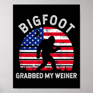 Bigfoot grep wiener rolig bbq camping grillning poster
