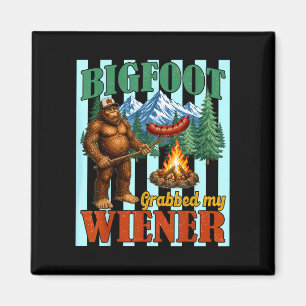 Bigfoot grepade korv rolig sasquatch skämt män magnet