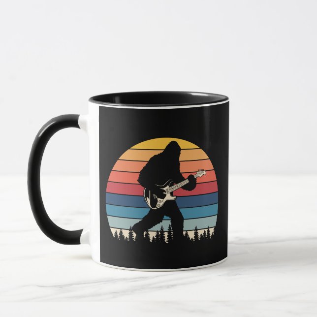 Bigfoot Guitar Solo Sasquatch Guitar Player-gåvor Mugg (Vänster)