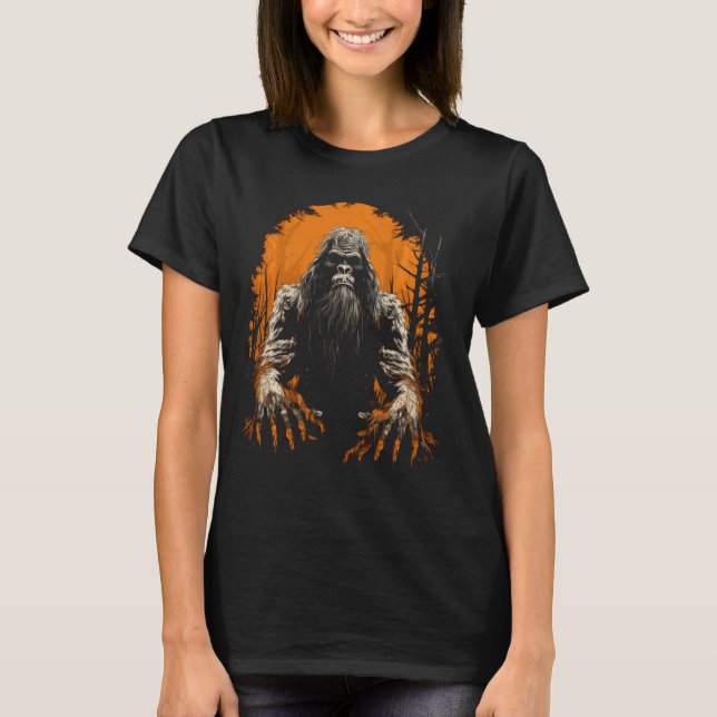 Bigfoot Halloween Costume Sasquatch Hunter Bigfoot T Shirt (Framsida)