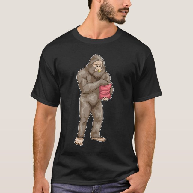 Bigfoot Halloween Potato chip T Shirt (Framsida)