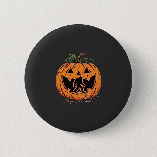 Bigfoot Halloween Pumpa Silhuett Design_1 Knapp (Framsida)