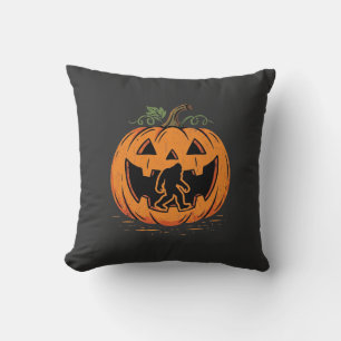 Bigfoot Halloween Pumpa Silhuett Design_1 Kudde
