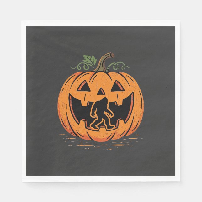 Bigfoot Halloween Pumpa Silhuett Design_1 Pappersservett (Framsidan)