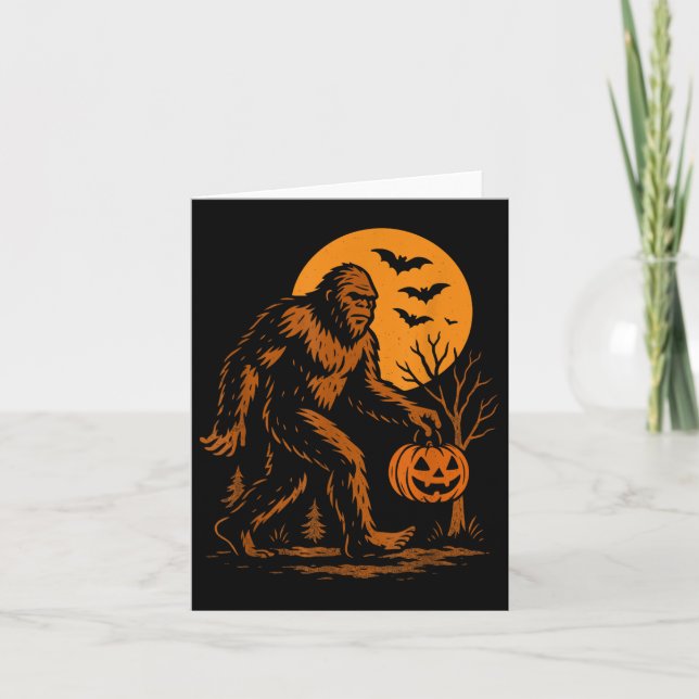 Bigfoot Halloween Sasquatch Kort (Framsida)