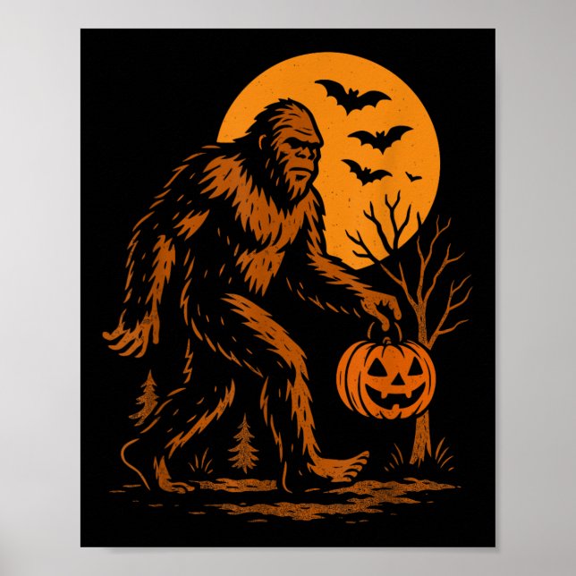 Bigfoot Halloween Sasquatch  Poster (Framsidan)