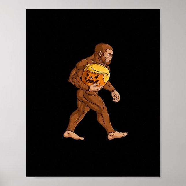 Bigfoot Halloween Trumpkin Pumpkin Classic Poster (Framsidan)