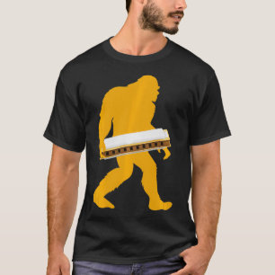 Bigfoot Harmonica Sasquatch Harpist Fransk Harp Pl T Shirt