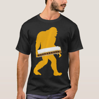 Bigfoot Harmonica Sasquatch Harpist Fransk Harp Pl T Shirt