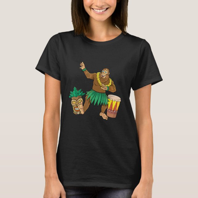 Bigfoot Hawaii Hula Dancing Aloha Beach S T Shirt (Framsida)